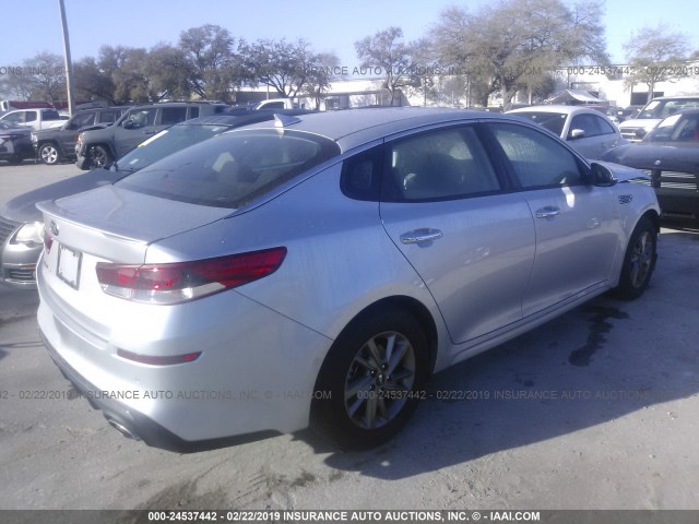 5XXGT4L3XKG320303 - 2019 KIA OPTIMA LX/S SILVER photo 4