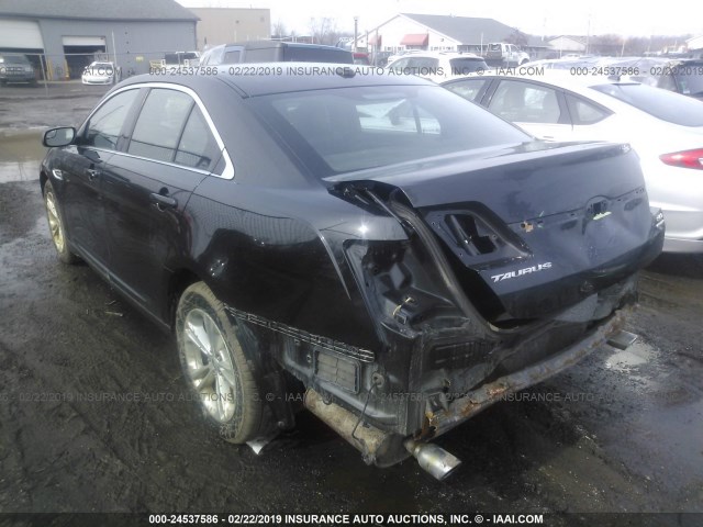 1FAHP2E86DG190432 - 2013 FORD TAURUS SEL BLACK photo 3