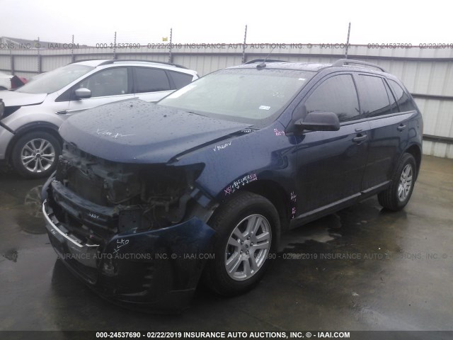 2FMDK3GC6CBA19177 - 2012 FORD EDGE SE BLUE photo 2