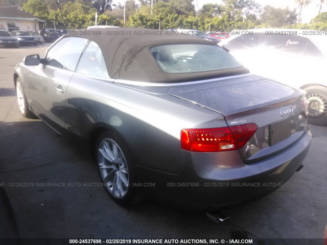 WAULFAFH4DN002354 - 2013 AUDI A5 PREMIUM PLUS GRAY photo 3