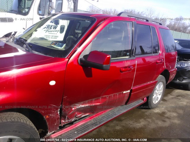 4M2EU47E98UJ11390 - 2008 MERCURY MOUNTAINEER LUXURY RED photo 6