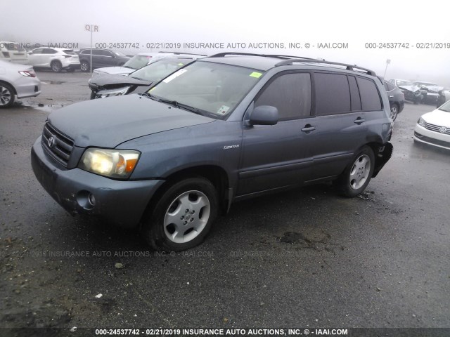 JTEDP21A640034297 - 2004 TOYOTA HIGHLANDER LIMITED Light Blue photo 2