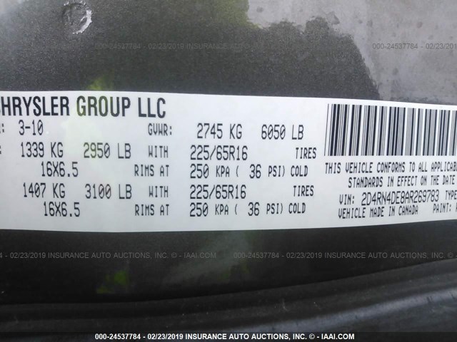 2D4RN4DE8AR269783 - 2010 DODGE GRAND CARAVAN SE GRAY photo 9