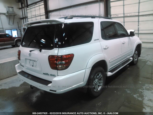 5TDBT48A34S221289 - 2004 TOYOTA SEQUOIA LIMITED WHITE photo 4