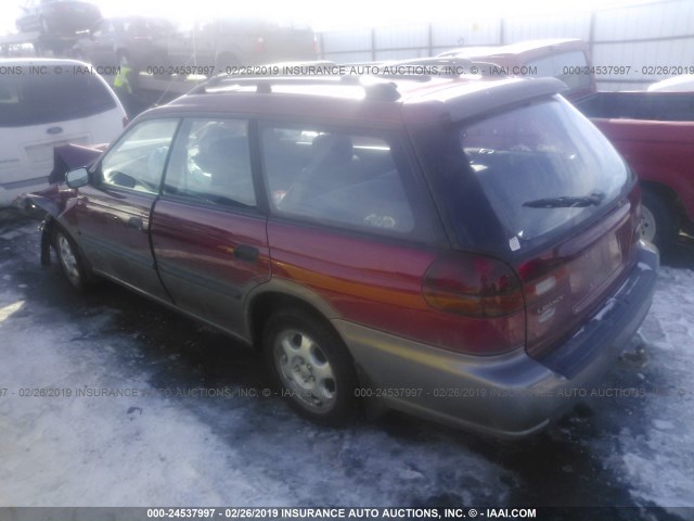 4S3BG6851T7378296 - 1996 SUBARU LEGACY OUTBACK MAROON photo 3