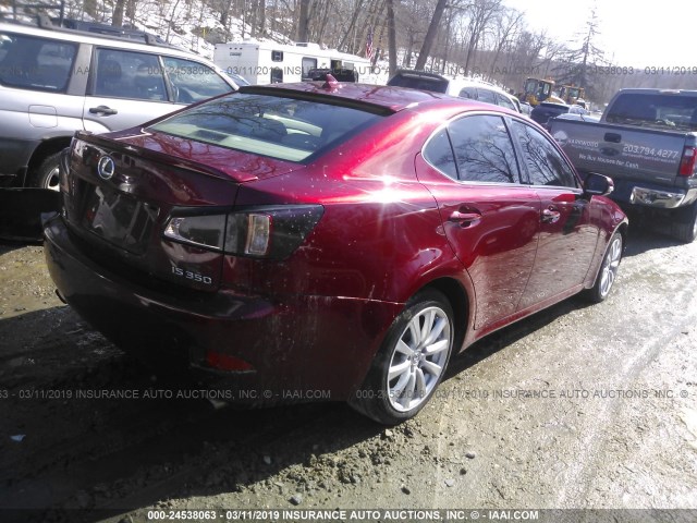 JTHCK262682020411 - 2008 LEXUS IS 250 RED photo 4