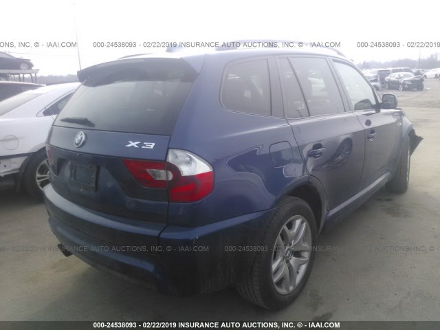 WBXPA93496WD30052 - 2006 BMW X3 3.0I BLUE photo 4