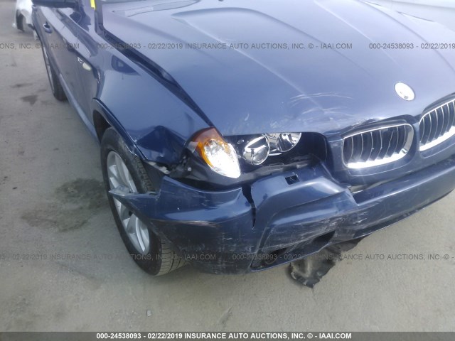 WBXPA93496WD30052 - 2006 BMW X3 3.0I BLUE photo 6