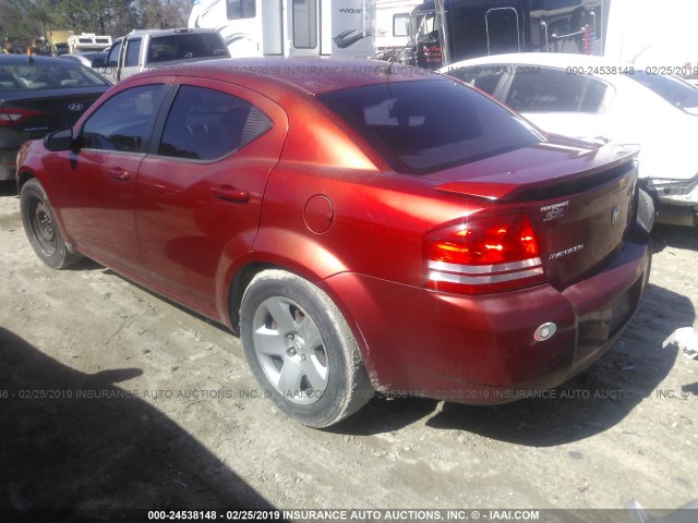 1B3LC56R08N261281 - 2008 DODGE AVENGER SXT RED photo 3