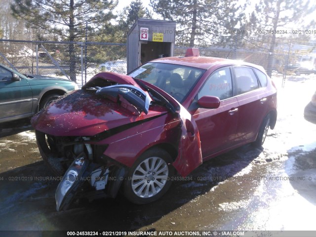 JF1GH61648H810280 - 2008 SUBARU IMPREZA 2.5I RED photo 2