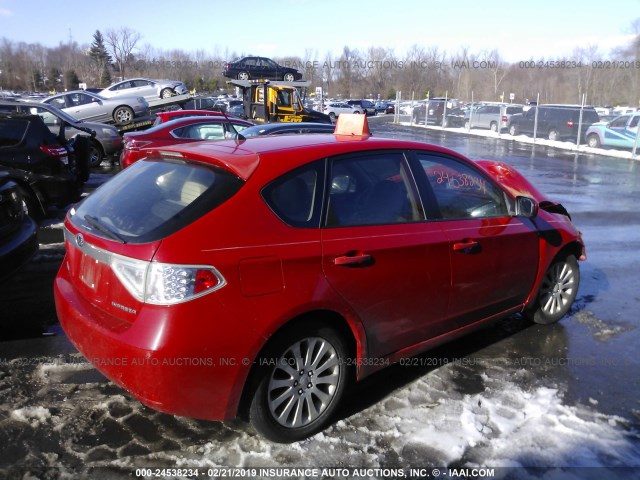 JF1GH61648H810280 - 2008 SUBARU IMPREZA 2.5I RED photo 4