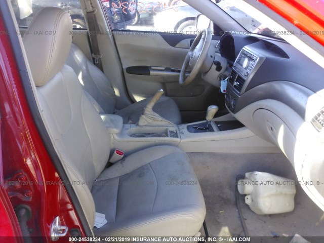 JF1GH61648H810280 - 2008 SUBARU IMPREZA 2.5I RED photo 5