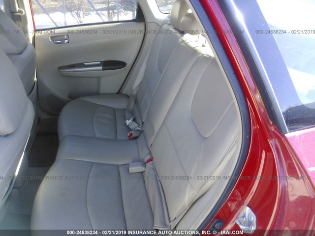 JF1GH61648H810280 - 2008 SUBARU IMPREZA 2.5I RED photo 8