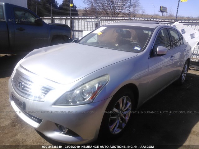 JN1CV6AR1AM251461 - 2010 INFINITI G37 SILVER photo 2