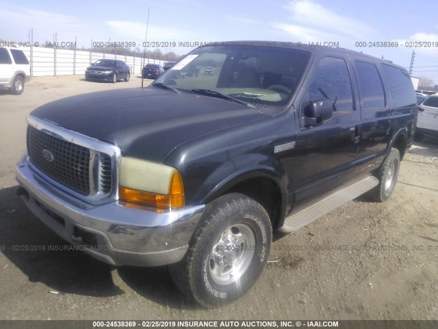 1FMNU43S2YEB39782 - 2000 FORD EXCURSION LIMITED BLACK photo 2