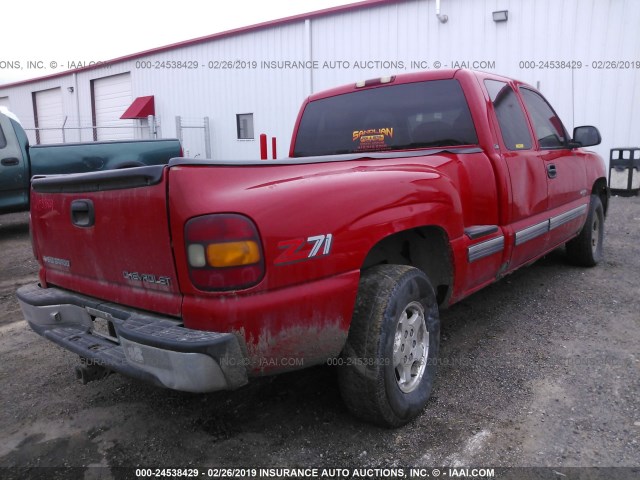 2GCEK19T0Y1157045 - 2000 CHEVROLET SILVERADO K1500 RED photo 4