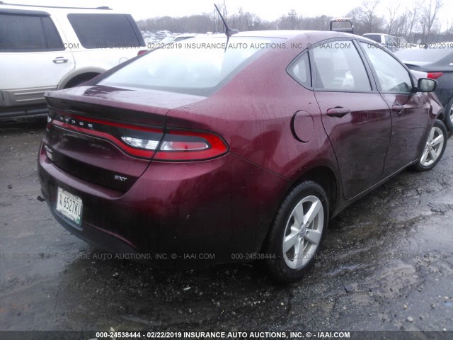 1C3CDFBBXFD330396 - 2015 DODGE DART SXT BURGUNDY photo 4