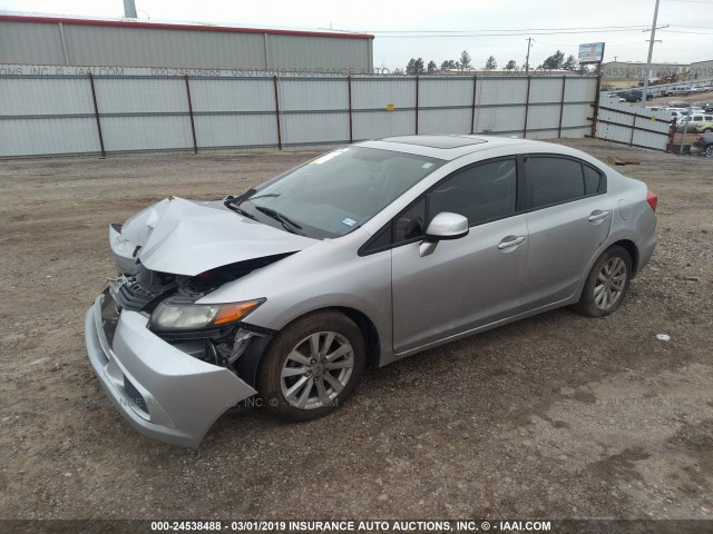 2HGFB2F94CH516627 - 2012 HONDA CIVIC EXL SILVER photo 2