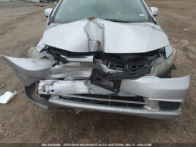 2HGFB2F94CH516627 - 2012 HONDA CIVIC EXL SILVER photo 6