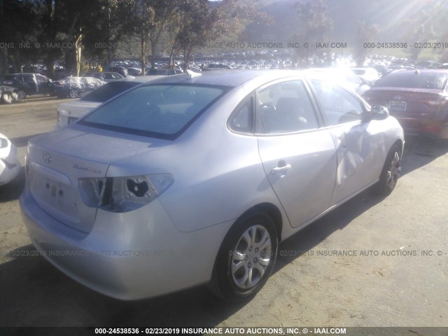 KMHDU46D19U783824 - 2009 HYUNDAI ELANTRA GLS/SE SILVER photo 4