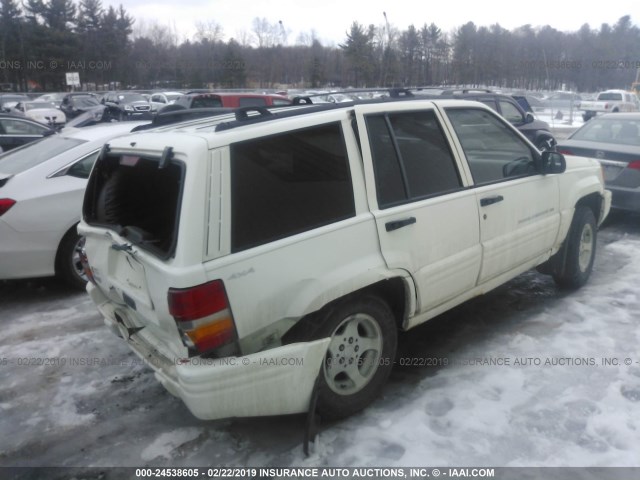 1J4GZ48S7WC335971 - 1998 JEEP GRAND CHEROKEE LAREDO/SPECIAL WHITE photo 4