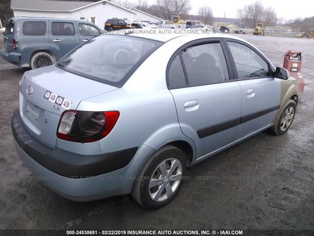 KNADE223496498734 - 2009 KIA RIO LX/SX BLUE photo 4