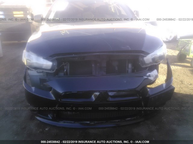 JA32U8FW4BU017658 - 2011 MITSUBISHI LANCER GTS BLACK photo 6