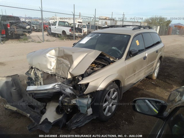 4S4BP61C997330994 - 2009 SUBARU OUTBACK 2.5I BROWN photo 2