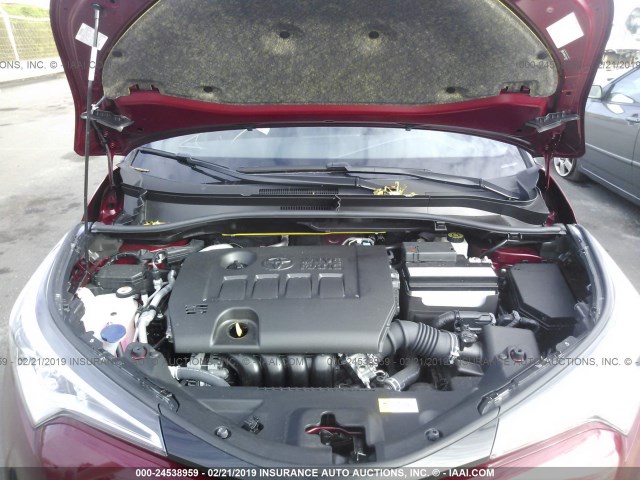 JTNKHMBX4J1004563 - 2018 TOYOTA C-HR XLE/XLE PREMIUM წითელი ფოტო 10