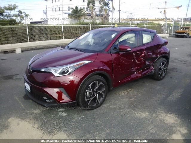 JTNKHMBX4J1004563 - 2018 TOYOTA C-HR XLE/XLE PREMIUM წითელი ფოტო 2