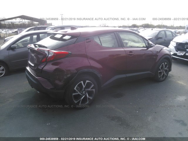 JTNKHMBX4J1004563 - 2018 TOYOTA C-HR XLE/XLE PREMIUM წითელი ფოტო 4