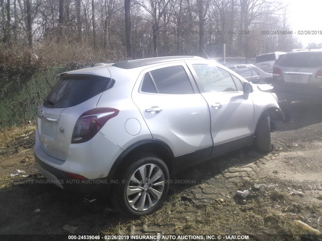 KL4CJASB0HB025375 - 2017 BUICK ENCORE PREFERRED SILVER photo 4