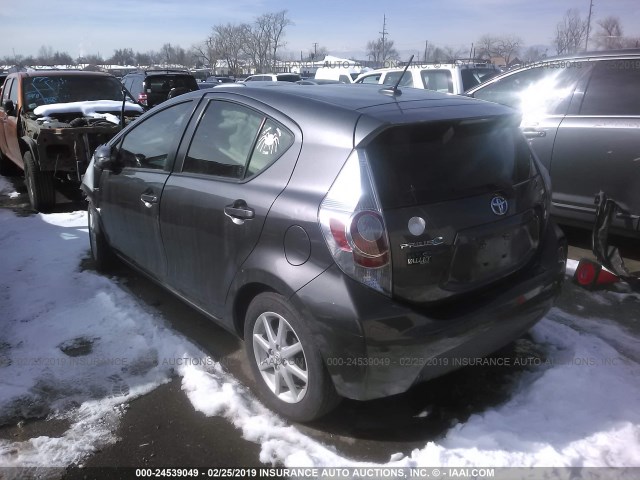 JTDKDTB31D1536915 - 2013 TOYOTA PRIUS C GRAY photo 3