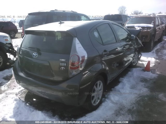 JTDKDTB31D1536915 - 2013 TOYOTA PRIUS C GRAY photo 4