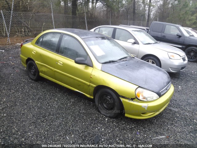 KNADC123816049707 - 2001 KIA RIO GREEN photo 1