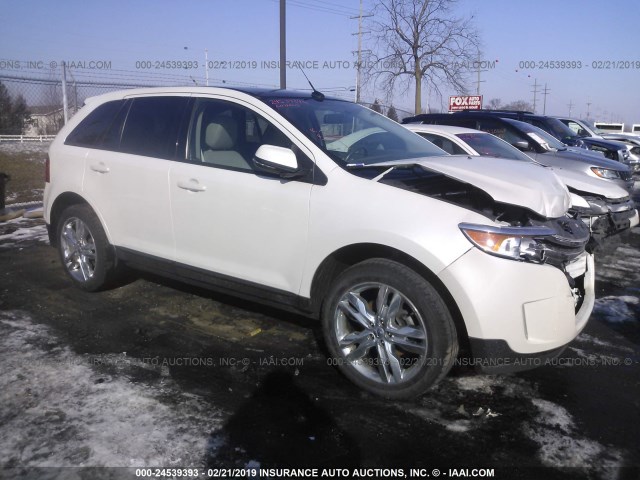 2FMDK4JC7EBA53517 - 2014 FORD EDGE SEL WHITE photo 1