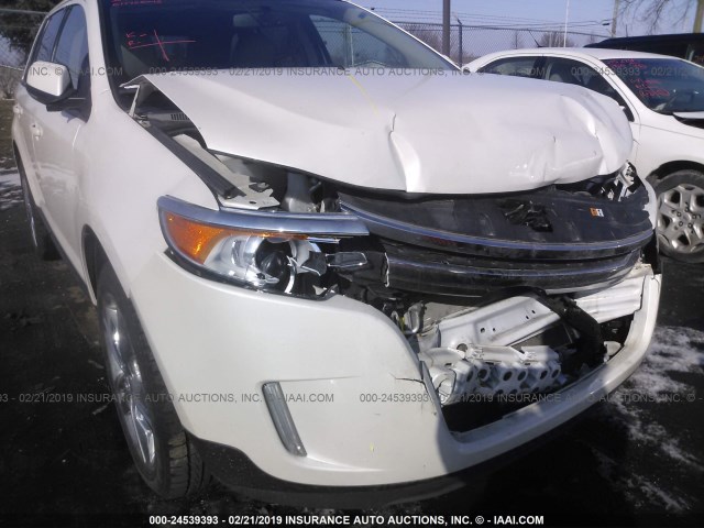 2FMDK4JC7EBA53517 - 2014 FORD EDGE SEL WHITE photo 6