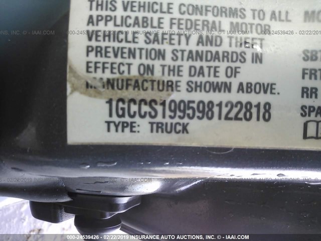 1GCCS199598122818 - 2009 CHEVROLET COLORADO GRAY photo 9