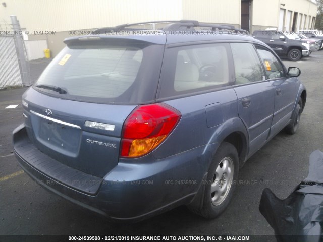 4S4BP61C467326461 - 2006 SUBARU LEGACY OUTBACK 2.5I BLUE photo 4