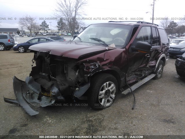 1FMPU17566LA46347 - 2006 FORD EXPEDITION EDDIE BAUER BURGUNDY photo 2