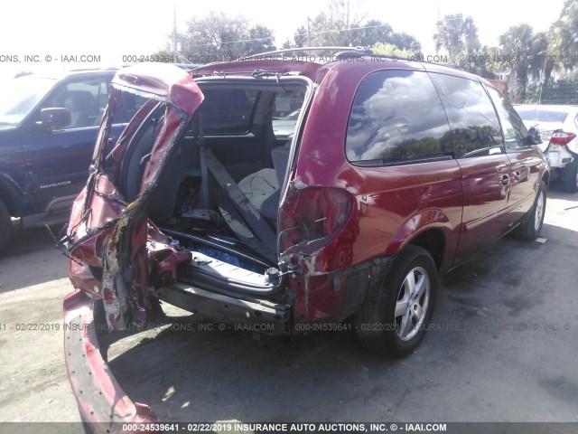 2D4GP44L66R914177 - 2006 DODGE GRAND CARAVAN SXT RED photo 4