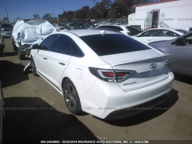 KMHE34L15HA051374 - 2017 HYUNDAI SONATA HYBRID/LIMITED WHITE photo 3