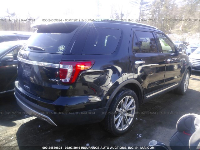 1FM5K8F85HGC33897 - 2017 FORD EXPLORER LIMITED BLACK photo 4