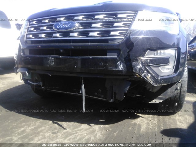 1FM5K8F85HGC33897 - 2017 FORD EXPLORER LIMITED BLACK photo 6