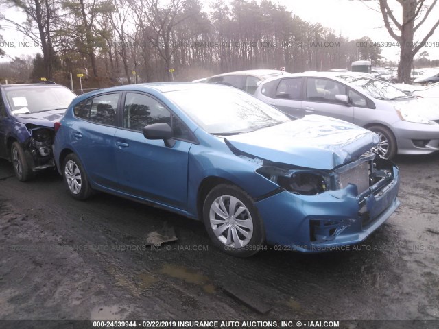 4S3GTAA66H3705748 - 2017 SUBARU IMPREZA BLUE photo 1