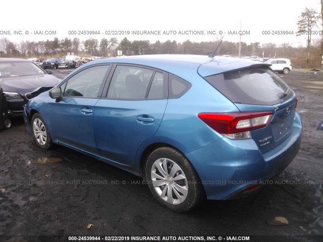 4S3GTAA66H3705748 - 2017 SUBARU IMPREZA BLUE photo 3