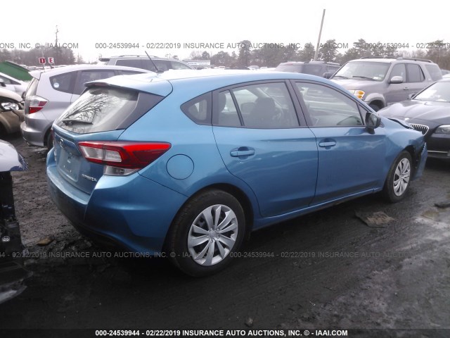 4S3GTAA66H3705748 - 2017 SUBARU IMPREZA BLUE photo 4