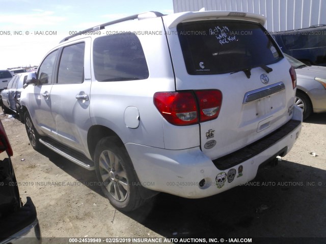 5TDJW5G10BS044563 - 2011 TOYOTA SEQUOIA LIMITED WHITE photo 3