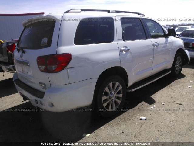 5TDJW5G10BS044563 - 2011 TOYOTA SEQUOIA LIMITED WHITE photo 4