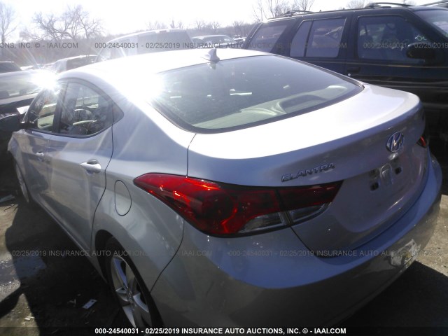 5NPDH4AE8CH101466 - 2012 HYUNDAI ELANTRA GLS/LIMITED SILVER photo 3